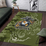 Montford Point Marines Area Rug Flame Fire Military Green Camo