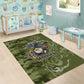 Montford Point Marines Area Rug Flame Fire Military Green Camo