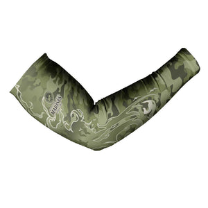 Montford Point Marines Arm Sleeves Flame Fire Military Green Camo