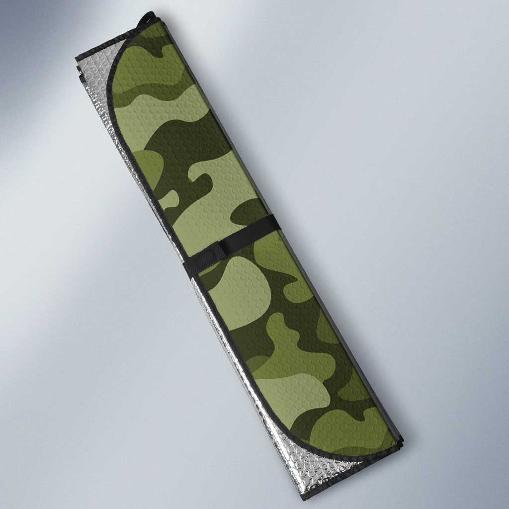 Montford Point Marines Auto Sun Shade Flame Fire Military Green Camo