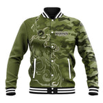 Montford Point Marines Baseball Jacket Flame Fire Military Green Camo