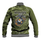 Montford Point Marines Baseball Jacket Flame Fire Military Green Camo
