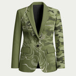Montford Point Marines Blazer Flame Fire Military Green Camo