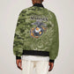 Montford Point Marines Bomber Jacket Flame Fire Military Green Camo