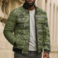 Montford Point Marines Bomber Puffer Jacket Flame Fire Military Green Camo