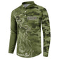 Montford Point Marines Button Sweatshirt Flame Fire Military Green Camo