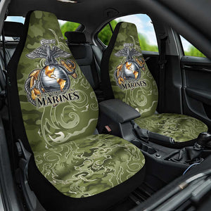 Montford Point Marines Car Seat Cover Flame Fire Military Green Camo