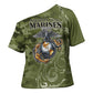 Montford Point Marines Cross Shoulder Shirt Flame Fire Military Green Camo