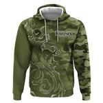 Montford Point Marines Hoodie Flame Fire Military Green Camo