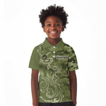 Montford Point Marines Kid Polo Shirt Flame Fire Military Green Camo