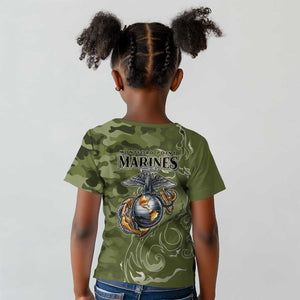 Montford Point Marines Kid T shirt Flame Fire Military Green Camo