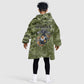 Montford Point Marines Kid Wearable Blanket Hoodie Flame Fire Military Green Camo