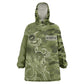 Montford Point Marines Kid Wearable Blanket Hoodie Flame Fire Military Green Camo