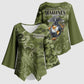 Montford Point Marines Kimono Sleeve Blouse Flame Fire Military Green Camo