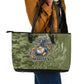 Montford Point Marines Leather Tote Bag Flame Fire Military Green Camo