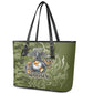Montford Point Marines Leather Tote Bag Flame Fire Military Green Camo