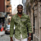 Montford Point Marines Long Sleeve Button Shirt Flame Fire Military Green Camo