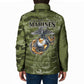 Montford Point Marines Padded Jacket Flame Fire Military Green Camo