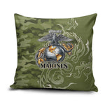 Montford Point Marines Pillow Cover Flame Fire Military Green Camo