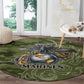 Montford Point Marines Round Carpet Flame Fire Military Green Camo