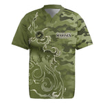 Montford Point Marines Rugby Jersey Flame Fire Military Green Camo