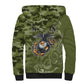 Montford Point Marines Sherpa Hoodie Flame Fire Military Green Camo