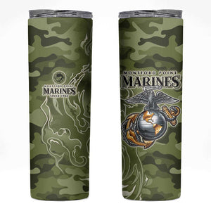 Montford Point Marines Skinny Tumbler Flame Fire Military Green Camo