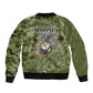 Montford Point Marines Sleeve Zip Bomber Jacket Flame Fire Military Green Camo