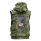 Montford Point Marines Sleeveless Zip Hoodie Flame Fire Military Green Camo