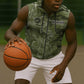 Montford Point Marines Sleeveless Zip Hoodie Flame Fire Military Green Camo