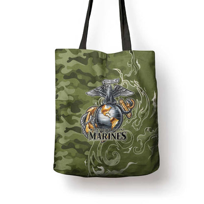 Montford Point Marines Tote Bag Flame Fire Military Green Camo