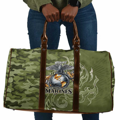 Montford Point Marines Travel Bag Flame Fire Military Green Camo