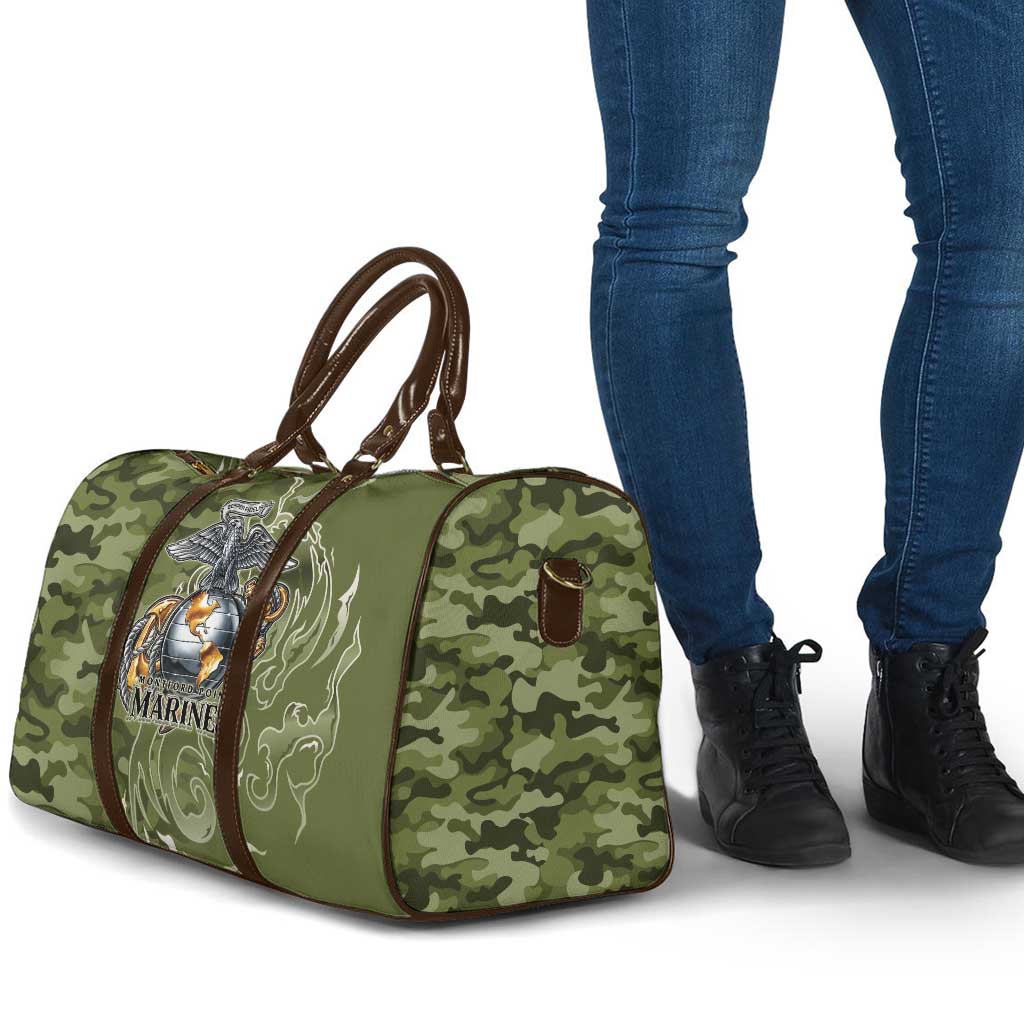 Montford Point Marines Travel Bag Flame Fire Military Green Camo