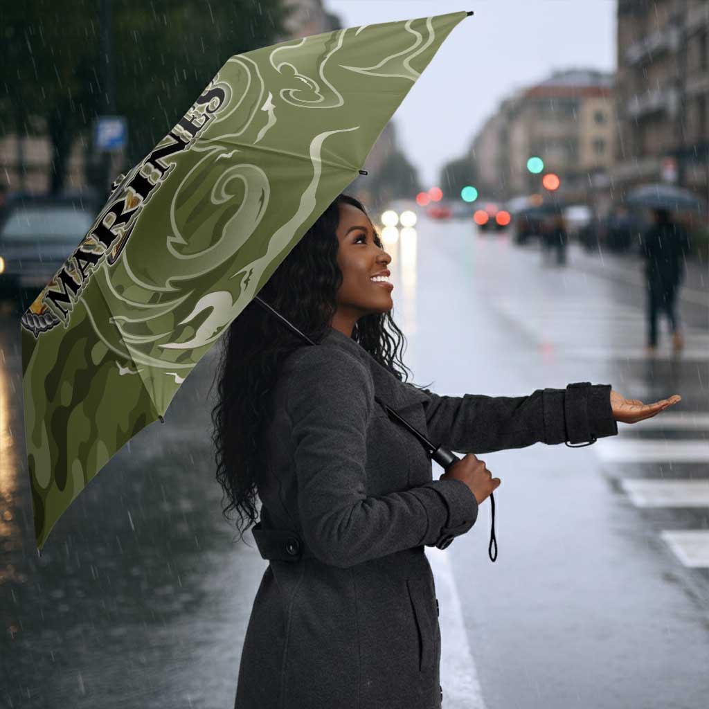 Montford Point Marines Umbrella Flame Fire Military Green Camo