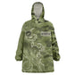 Montford Point Marines Wearable Blanket Hoodie Flame Fire Military Green Camo