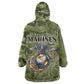 Montford Point Marines Wearable Blanket Hoodie Flame Fire Military Green Camo
