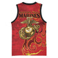 Montford Point Marines Basketball Jersey Flame Fire Military Red Camo