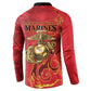 Montford Point Marines Button Sweatshirt Flame Fire Military Red Camo