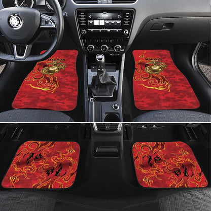 Montford Point Marines Car Mats Flame Fire Military Red Camo