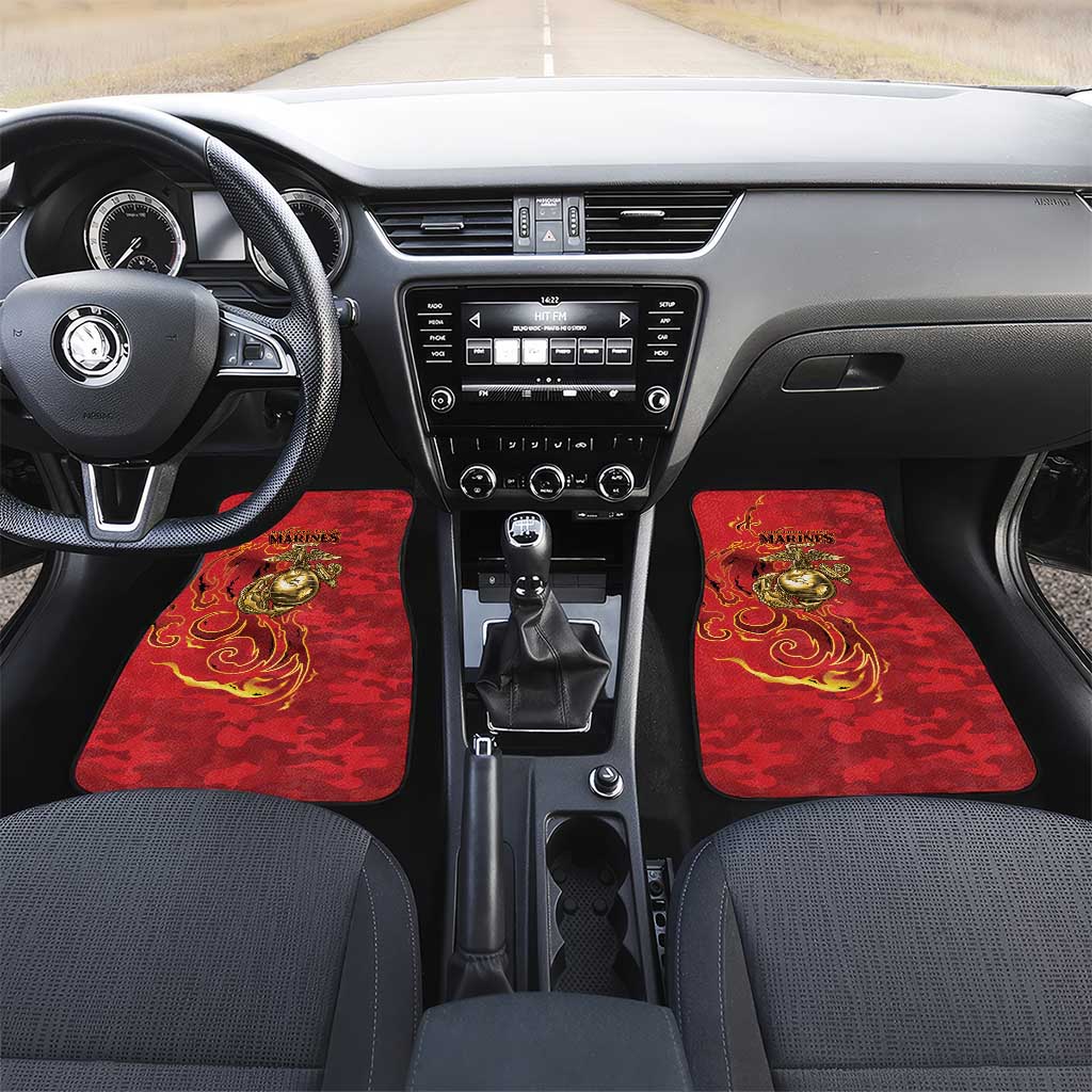 Montford Point Marines Car Mats Flame Fire Military Red Camo