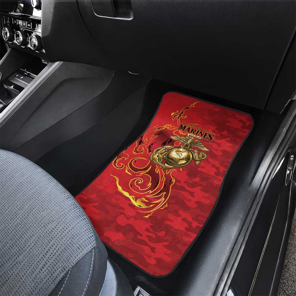 Montford Point Marines Car Mats Flame Fire Military Red Camo