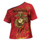 Montford Point Marines Cross Shoulder Shirt Flame Fire Military Red Camo