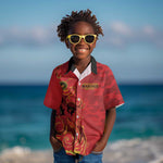 Montford Point Marines Kid Hawaiian Shirt Flame Fire Military Red Camo