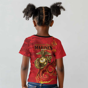 Montford Point Marines Kid T shirt Flame Fire Military Red Camo