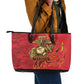 Montford Point Marines Leather Tote Bag Flame Fire Military Red Camo