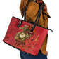 Montford Point Marines Leather Tote Bag Flame Fire Military Red Camo