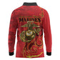 Montford Point Marines Long Sleeve Polo Shirt Flame Fire Military Red Camo