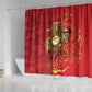 Montford Point Marines Shower Curtain Flame Fire Military Red Camo