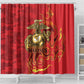 Montford Point Marines Shower Curtain Flame Fire Military Red Camo