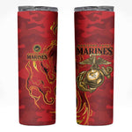 Montford Point Marines Skinny Tumbler Flame Fire Military Red Camo